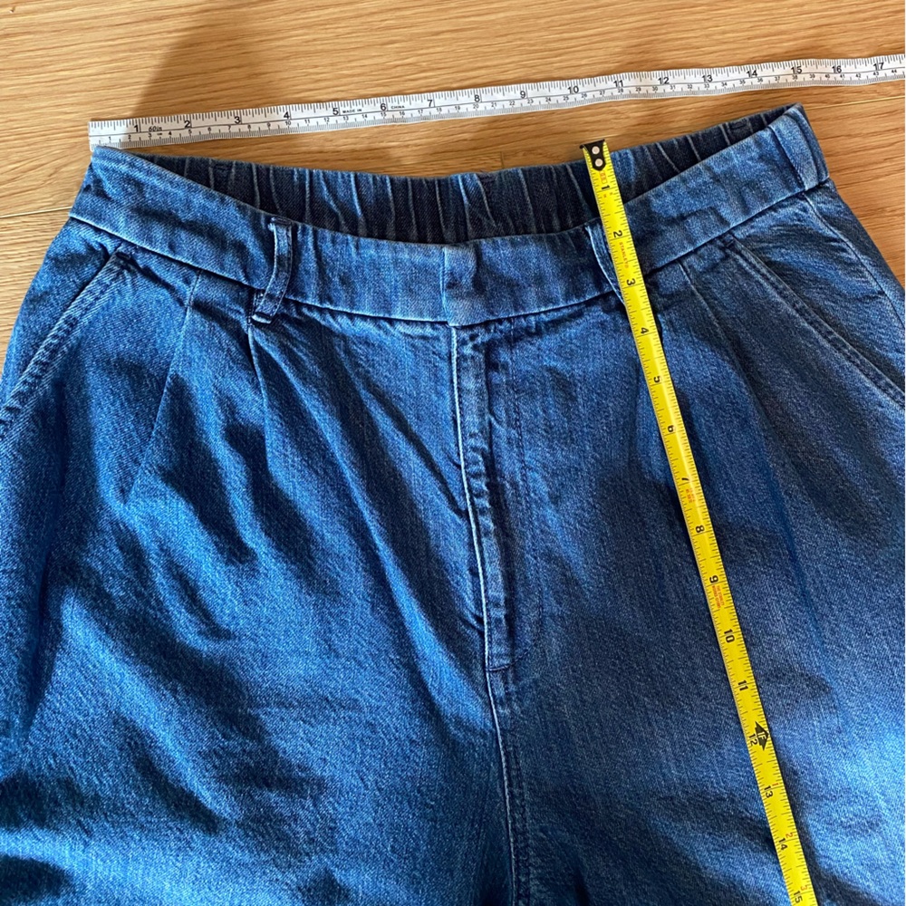 GAP Wide Leg Flare Jeans in Dark Blue Denim - Picture 14 of 15